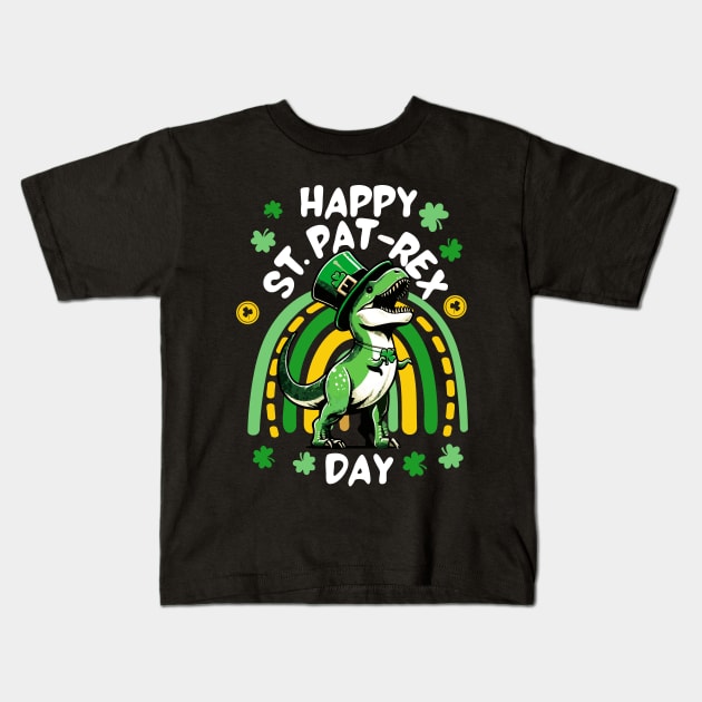 Happy St Pat Trex Day Dino St Patricks Day Toddler Boys Gift Kids T-Shirt by AlmaDesigns